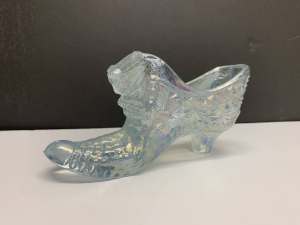 Vintage Carnival Glass Boot. 14cm long. Perfect condition