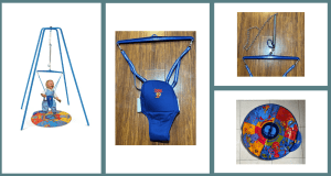 Jolly Jumper Bouncer & Stand Set Blue. Comes with Musical Mat.