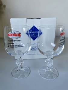 Brand New Czech Bohemia Crystal CLAUDIA Goblet Glasses Set $15