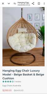 Egg chair rattan beige
