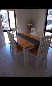 Dining table & 6 high back chairs