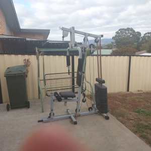 Working out Weight bench