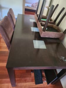 Free dining table with 4 chairs set and sofa set in Glenwood 