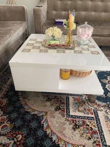 Coffe table with drawers white