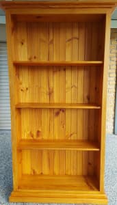 Solid large pine bookcase/ display unit