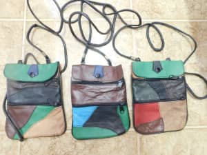 LEATHER BAG w/- long strap. NEW.
