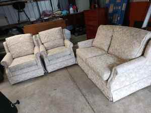 Moran 2 Seater Sofa Couch + 2 Arm Chairs Lounge Furniture