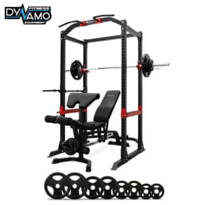 New Heavy Duty Power Cage & Bench with 120kg Barbell Weight Set