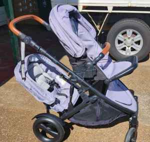 Double Pram - Steelcraft Strider Compact Deluxe Edition Pram with Seco