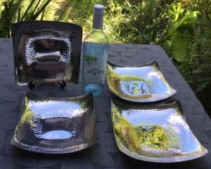 NEW Metal Decorative Serving Plates - all 4 for $10.