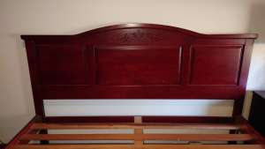 King Size timber bed frame and mattress