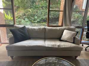 Custom made linen blend/down sofa