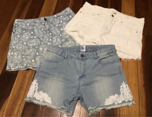 Girls Denim Shorts x 3 (size 16)