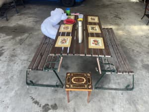 Retro park bench’s that turn into a table customized retro fit 
