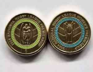 2024 $2 NRL Coloured Coins. $9 for two coins