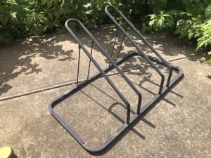 Heavy duty metal double bicycle rack