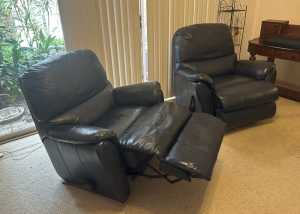 Moran leather recliner lounge chairs SOLD reduced price .. quick sale 