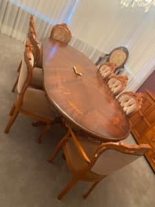 Mahogany Dining table and Chairs (Antique) - 9 Piece