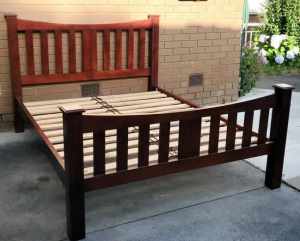 beautiful queen bed frame with mattress, $350