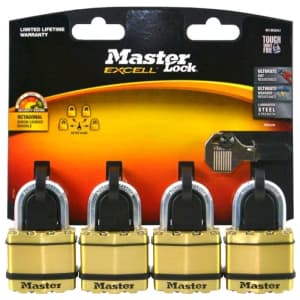 Master Lock Excell 45mm Laminated Paddlock 4 Pack - M1BQAU