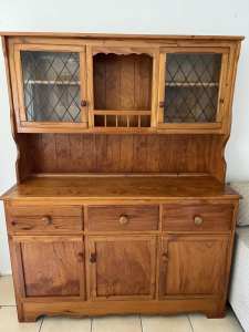 Solid Timber Vintage Kitchen Hutch Cabinet