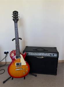 Epiphone Les Paul 100 Electric Guitar with Amplifier