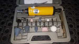 Air Die Grinder kit in case & stone bits ,