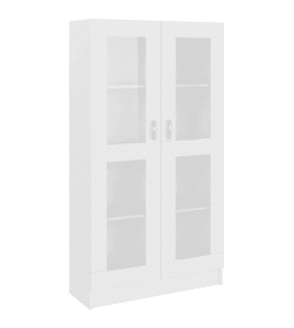 vidaXL Vitrine Cabinet White Engineered Wood-(SKU:802759)Free Delivery