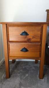 2 X solid timber bedside tables