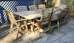 Outside Dinning Table 10 Chairs (2470mm(L) X 1120mm(W) X 735mm(H))