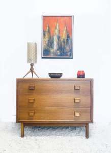 Restored Mid Century Parker #202 compact sideboard / drawers.