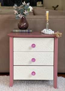 Pretty Rose Pink Bedside Table