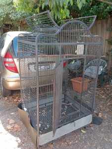 Large steel birdcage in good condition 