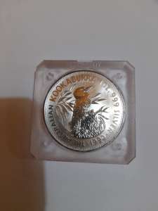 1990 PROOF COOKABURRA 1 0Z SILVER PROOF COIN