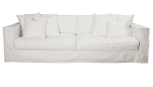 James Lane Serena White Linen Raw Seam 3-Seater Sofa