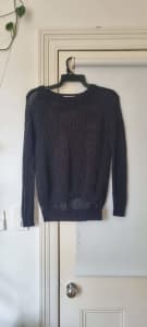 black mesh sweater size medium