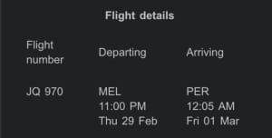 Flights ticket from Melbourne to Perth 