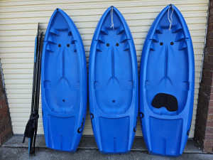 Kids kayaks x3 with paddles