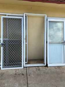 White aluminium house glass door screen door and frame hardened glass