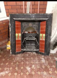Original Edwardian cast iron fireplace