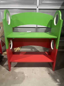 Children’s stackable book/toy shelves and stool.