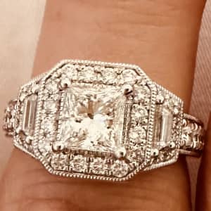 14ct White Gold Engagement Ring 1.78 tdw Lab Diamond