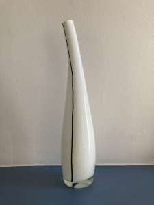 White single stem glass vase