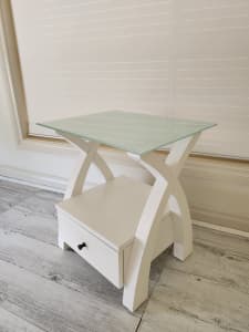 Glass top | White colour side-table