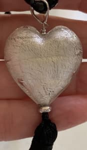IL Murano Di Francesca Heart Crystal and Tassle Pendant Necklace NEW!