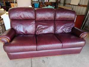 Comfortable Leather 3 Seater Sofa Couch Lounge Furniture
