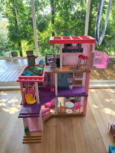 Barbie Dreamhouse, Barbie cars, boats, barbies, accessories,and furnit