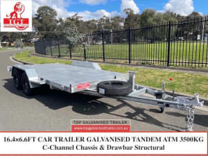 CAR TRAILER GALVANISED 16.4x6.6FT TANDEM ATM 3500KG C-Channel Chassis