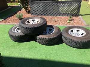 4WD Tyres and Rims - Set of 5, pick up only