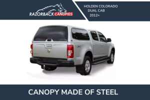RAZORBACK STEEL UTE CANOPY - HOLDEN COLORADO DUAL CAB 2012+
